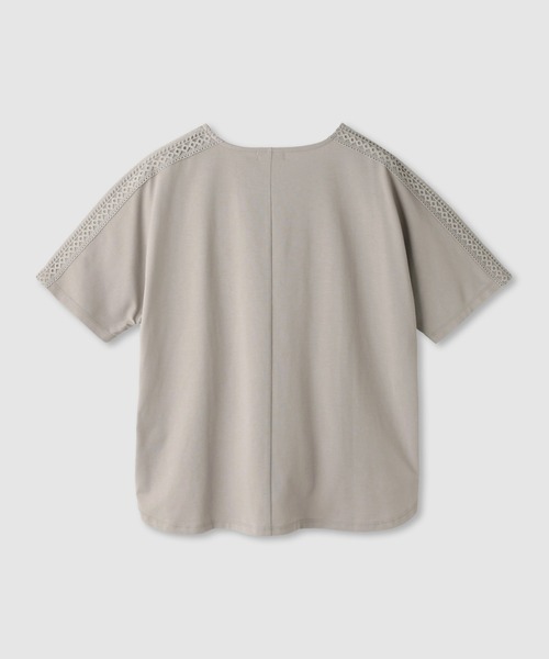 NAVY（ネイビー）の「【SARARI /サラリ】冷感 ショルダーレース UVカット DRY Tシャツ（Tシャツ/カットソー・レディース・ブラック/オフホワイト/グレイッシュベージュ・L/M）」の6枚目の写真