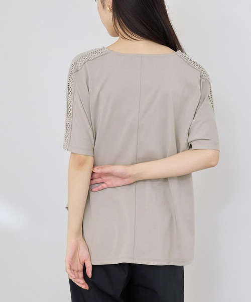 NAVY（ネイビー）の「【SARARI /サラリ】冷感 ショルダーレース UVカット DRY Tシャツ（Tシャツ/カットソー・レディース・ブラック/オフホワイト/グレイッシュベージュ・L/M）」の11枚目の写真