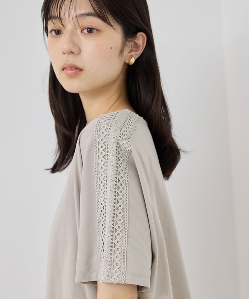 NAVY（ネイビー）の「【SARARI /サラリ】冷感 ショルダーレース UVカット DRY Tシャツ（Tシャツ/カットソー・レディース・ブラック/オフホワイト/グレイッシュベージュ・L/M）」の12枚目の写真