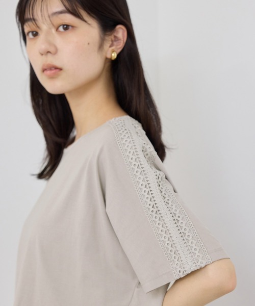 NAVY（ネイビー）の「【SARARI /サラリ】冷感 ショルダーレース UVカット DRY Tシャツ（Tシャツ/カットソー・レディース・ブラック/オフホワイト/グレイッシュベージュ・L/M）」の13枚目の写真
