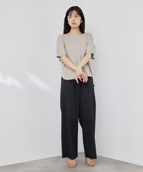 NAVY（ネイビー）の「【SARARI /サラリ】冷感 ショルダーレース UVカット DRY Tシャツ（Tシャツ/カットソー・レディース・ブラック/オフホワイト/グレイッシュベージュ・L/M）」の14枚目の写真