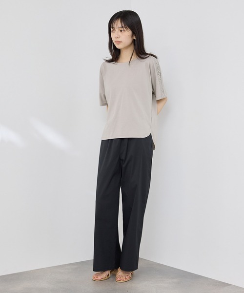 NAVY（ネイビー）の「【SARARI /サラリ】冷感 ショルダーレース UVカット DRY Tシャツ（Tシャツ/カットソー・レディース・ブラック/オフホワイト/グレイッシュベージュ・L/M）」の15枚目の写真
