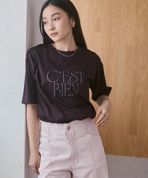 コンパクトスムース 立体ラメロゴTシャツ