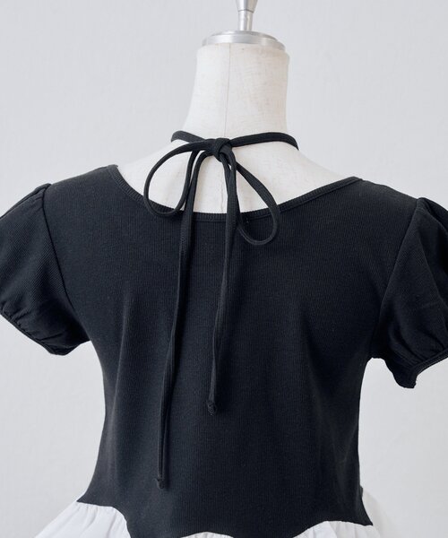 continuer de NICE CLAUP（コンティニューデナイスクラップ）の「フリフリペプラムパフT（Tシャツ/カットソー・レディース・ブラック/オフホワイト/ピンク・FREE）」の17枚目の写真