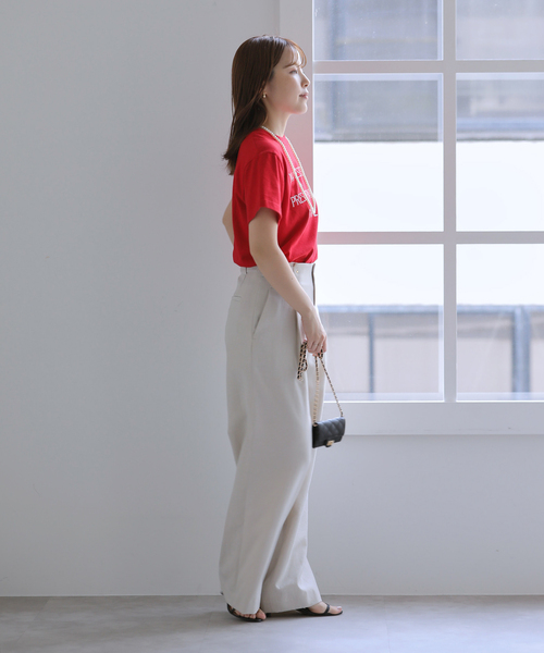 La TOTALITE(ラトータリテ)の「REGENCY WORKS/リージェンシー ワークス ロゴTシャツ(Tシャツ/カットソー・レディース・レッド/チャコールグレー・FREE)」の8枚目の写真