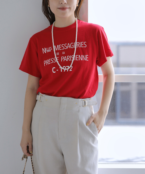 La TOTALITE(ラトータリテ)の「REGENCY WORKS/リージェンシー ワークス ロゴTシャツ(Tシャツ/カットソー・レディース・レッド/チャコールグレー・FREE)」の6枚目の写真
