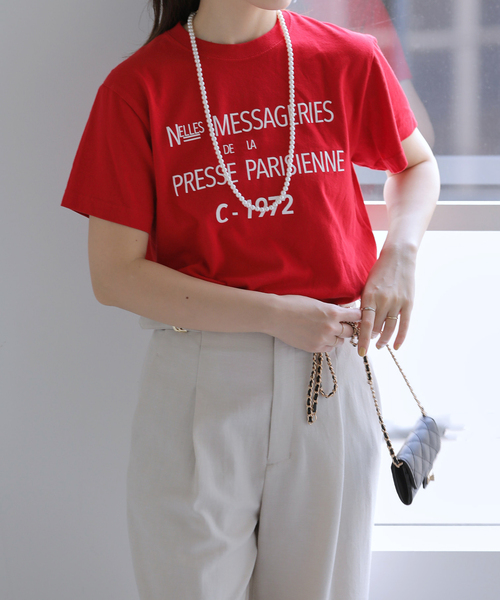 La TOTALITE(ラトータリテ)の「REGENCY WORKS/リージェンシー ワークス ロゴTシャツ(Tシャツ/カットソー・レディース・レッド/チャコールグレー・FREE)」の5枚目の写真