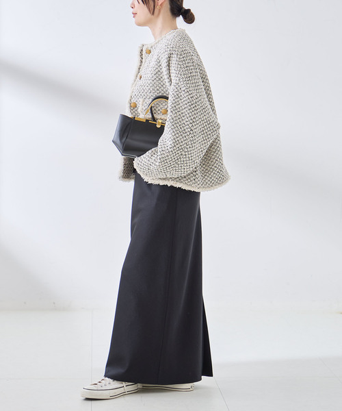 journal standard L'essage（ジャーナルスタンダードレサージュ）の「《追加》GIOLICA ツイード D/Sジャケット（ノーカラージャケット・レディース・ホワイト系その他・FREE）」の6枚目の写真
