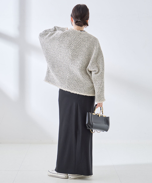 journal standard L'essage（ジャーナルスタンダードレサージュ）の「《追加》GIOLICA ツイード D/Sジャケット（ノーカラージャケット・レディース・ホワイト系その他・FREE）」の7枚目の写真