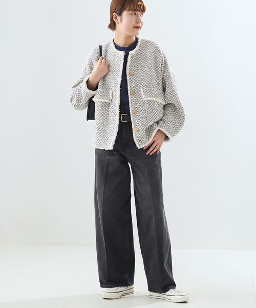 journal standard L'essage（ジャーナルスタンダードレサージュ）の「《追加》GIOLICA ツイード D/Sジャケット（ノーカラージャケット・レディース・ホワイト系その他・FREE）」の11枚目の写真