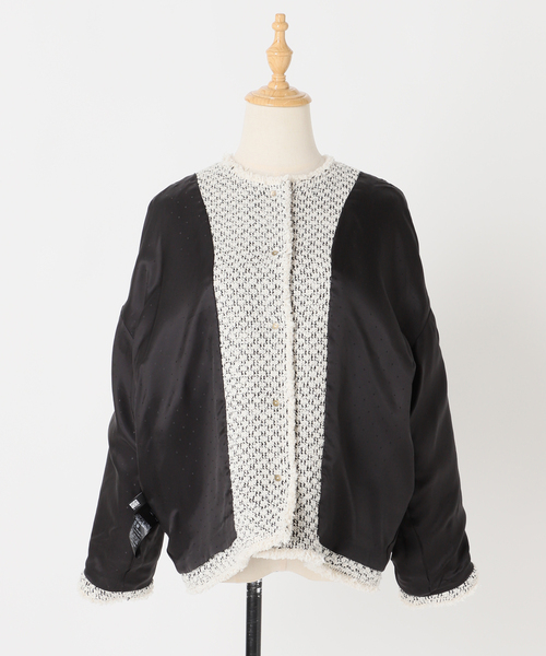 journal standard L'essage（ジャーナルスタンダードレサージュ）の「《追加》GIOLICA ツイード D/Sジャケット（ノーカラージャケット・レディース・ホワイト系その他・FREE）」の22枚目の写真