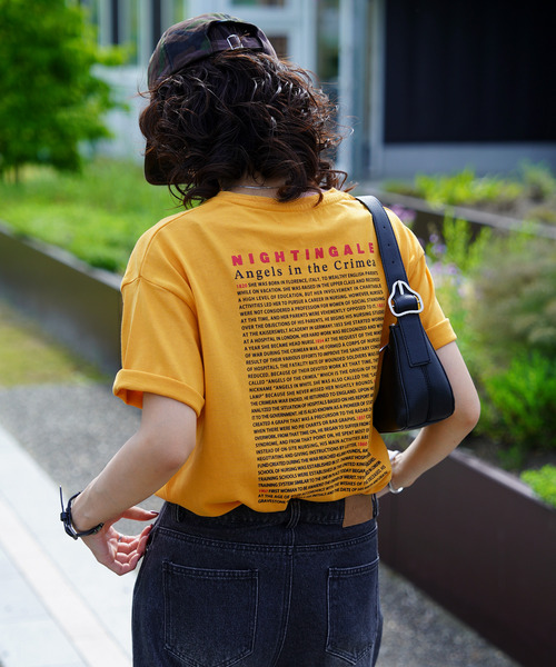 Chillfar(チルファー)の「Chillfar バッグロゴデザインカラフルTEEシャツ(Tシャツ/カットソー・レディース・ブルー/イエロー/ピンク/レッド/レッド系1/レッド系/ピンク系1/ピンク系/イエロー系1/イエロー系・FREE)」の5枚目の写真