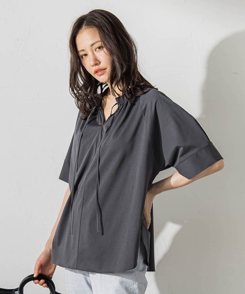 LAUTREAMONT(ロートレアモン)の「ブラウスカットソー(Tシャツ/カットソー・レディース・チャコールグレー/グリーン系その他/ブルー・9号)」の12枚目の写真
