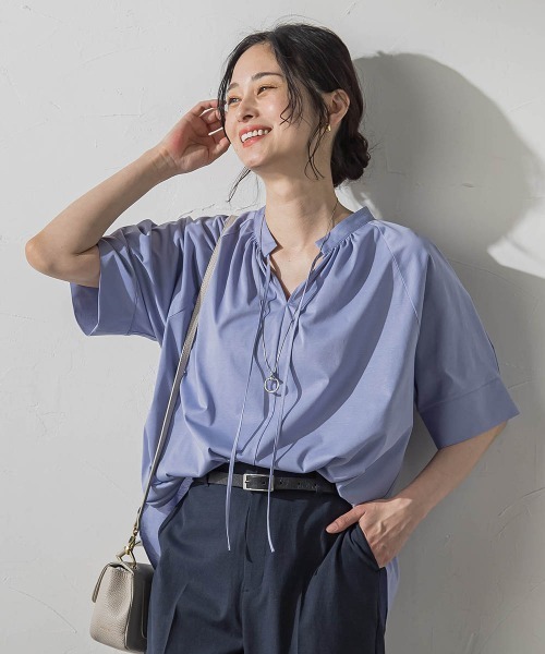 LAUTREAMONT(ロートレアモン)の「ブラウスカットソー(Tシャツ/カットソー・レディース・チャコールグレー/グリーン系その他/ブルー・9号)」の16枚目の写真
