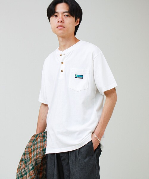 Franklin Climbing(フランクリンクライミング)の「【Franklin Climbing/フランクリンクライミング】ヘンリーネックラベルTシャツ(Tシャツ/カットソー・メンズ・ライトグレー/ホワイト/ブラック・M/XL/L)」の19枚目の写真
