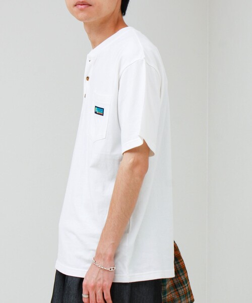 Franklin Climbing(フランクリンクライミング)の「【Franklin Climbing/フランクリンクライミング】ヘンリーネックラベルTシャツ(Tシャツ/カットソー・メンズ・ライトグレー/ホワイト/ブラック・M/XL/L)」の20枚目の写真