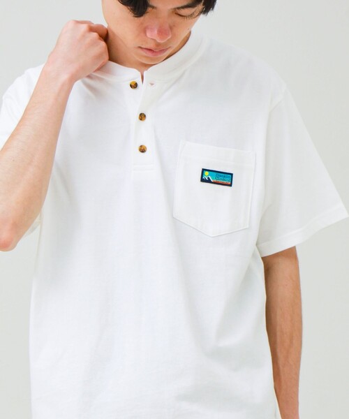 Franklin Climbing(フランクリンクライミング)の「【Franklin Climbing/フランクリンクライミング】ヘンリーネックラベルTシャツ(Tシャツ/カットソー・メンズ・ライトグレー/ホワイト/ブラック・M/XL/L)」の10枚目の写真