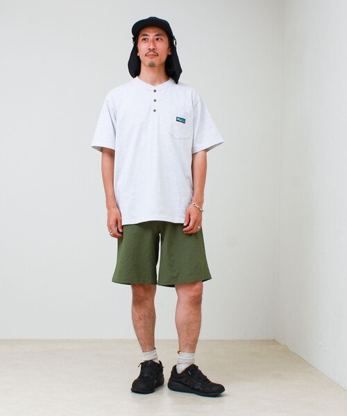 Franklin Climbing(フランクリンクライミング)の「【Franklin Climbing/フランクリンクライミング】ヘンリーネックラベルTシャツ(Tシャツ/カットソー・メンズ・ライトグレー/ホワイト/ブラック・M/XL/L)」の13枚目の写真