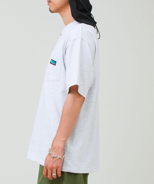 Franklin Climbing(フランクリンクライミング)の「【Franklin Climbing/フランクリンクライミング】ヘンリーネックラベルTシャツ(Tシャツ/カットソー・メンズ・ライトグレー/ホワイト/ブラック・M/XL/L)」の4枚目の写真
