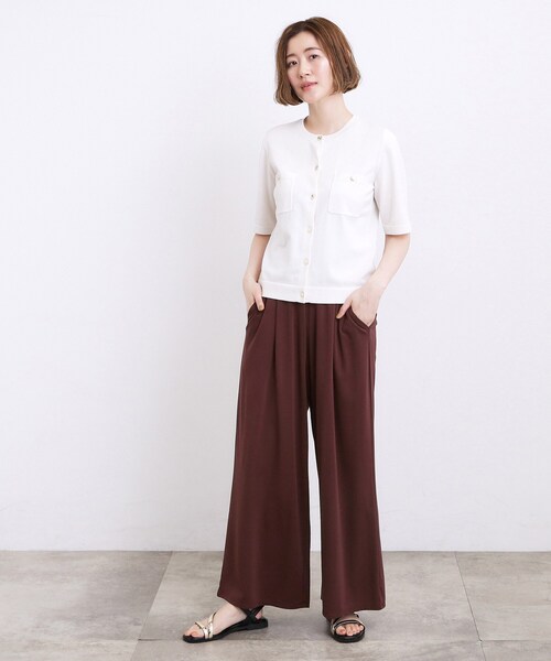 grove(グローブ)の「【持続冷感/SET UP可】ひんやりポンチシリーズ/リラクシーワイドパンツ(その他パンツ・レディース・ブラック/ブラウン系その他・02/03/01/05/04)」の8枚目の写真