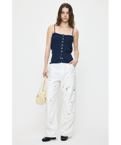 MOUSSY（マウジー）の「【再入荷】FRONT BUTTON KNIT キャミソール（キャミソール・レディース・ブラック/ネイビー/レッド/ホワイト・FREE）」の7枚目の写真