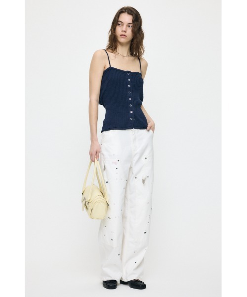 MOUSSY（マウジー）の「【再入荷】FRONT BUTTON KNIT キャミソール（キャミソール・レディース・ブラック/ネイビー/レッド/ホワイト・FREE）」の8枚目の写真