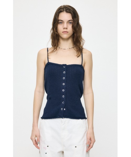 MOUSSY（マウジー）の「【再入荷】FRONT BUTTON KNIT キャミソール（キャミソール・レディース・ブラック/ネイビー/レッド/ホワイト・FREE）」の9枚目の写真