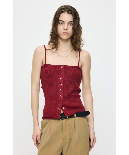 MOUSSY（マウジー）の「【再入荷】FRONT BUTTON KNIT キャミソール（キャミソール・レディース・ブラック/ネイビー/レッド/ホワイト・FREE）」の19枚目の写真