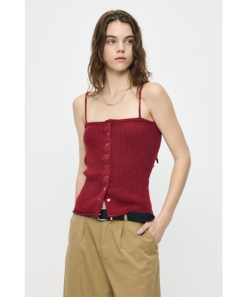 MOUSSY（マウジー）の「【再入荷】FRONT BUTTON KNIT キャミソール（キャミソール・レディース・ブラック/ネイビー/レッド/ホワイト・FREE）」の22枚目の写真