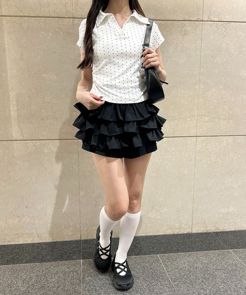 PHILLY(フィリー)の「襟付きドットピチTシャツ(シャツ/ブラウス・レディース・ブラック/ホワイト・FREE)」の10枚目の写真