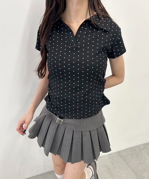 PHILLY(フィリー)の「襟付きドットピチTシャツ(シャツ/ブラウス・レディース・ブラック/ホワイト・FREE)」の11枚目の写真