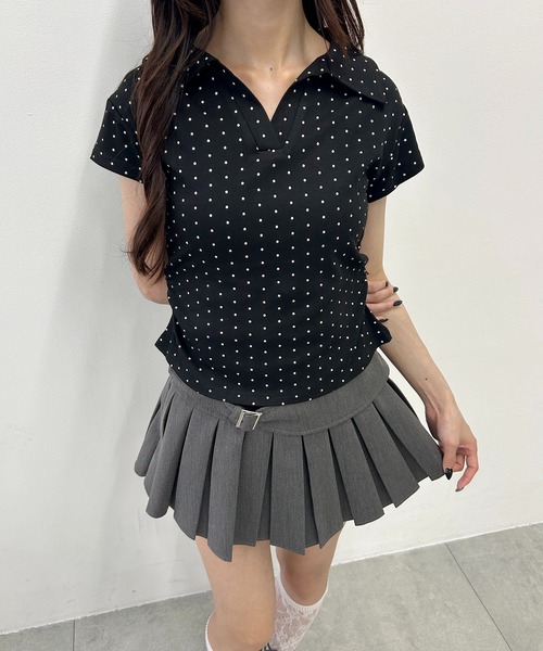PHILLY(フィリー)の「襟付きドットピチTシャツ(シャツ/ブラウス・レディース・ブラック/ホワイト・FREE)」の12枚目の写真