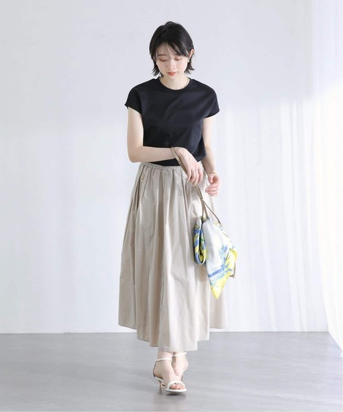 La TOTALITE(ラトータリテ)の「《追加》【洗える】接触冷感スムースハイネックプルオーバー(Tシャツ/カットソー・レディース・チャコールグレー/ホワイト/ブラウン/ブラック・FREE)」の6枚目の写真
