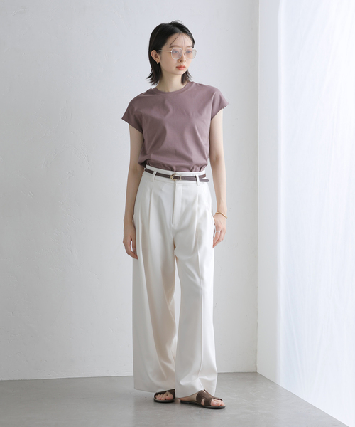 La TOTALITE(ラトータリテ)の「《追加》【洗える】接触冷感スムースハイネックプルオーバー(Tシャツ/カットソー・レディース・チャコールグレー/ホワイト/ブラウン/ブラック・FREE)」の15枚目の写真