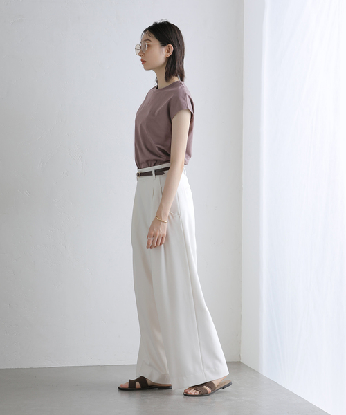 La TOTALITE(ラトータリテ)の「《追加》【洗える】接触冷感スムースハイネックプルオーバー(Tシャツ/カットソー・レディース・チャコールグレー/ホワイト/ブラウン/ブラック・FREE)」の16枚目の写真