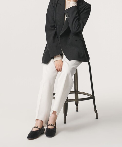 ODETTE E ODILE(オデットエオディール)の「ギャザードベルベット フラット10↑(バレエシューズ・レディース・ダークグレー/ブラック/ワインレッド・22.5cm/24cm/23.5cm/23cm/22cm/25cm/24.5cm)」の10枚目の写真