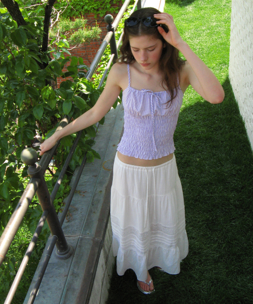 ROLAROLA(ロラロラ)の「PINTUCK LACE TIERED LONG SKIRT WHITE(スカート・レディース・ホワイト・FREE)」の2枚目の写真