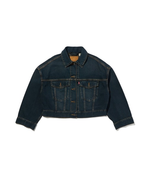 Levi's(リーバイス)の「Levi's/リーバイス ルーズ クロップド トラッカージャケット(デニムジャケット・レディース・ダークインディゴブルー・M/S/XS)」の4枚目の写真