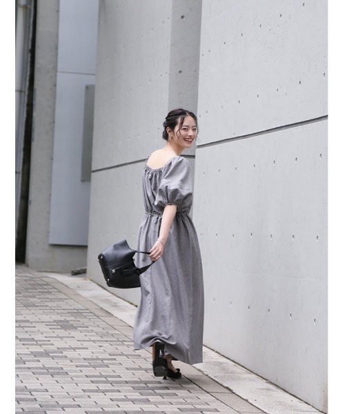 fifth（フィフス）の「【shieセレクト】スクエアネック2wayパフスリーブワンピース（ワンピース・レディース・チャコールグレー/ブラウン・M/XS）」の11枚目の写真