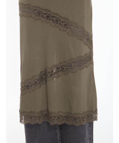 SORIN(ソリン )の「Sheer Wool Rib Lace Dress / シアーウールリブレースドレス(ワンピース・レディース・ブラック/オフホワイト/カーキ・38/36)」の22枚目の写真