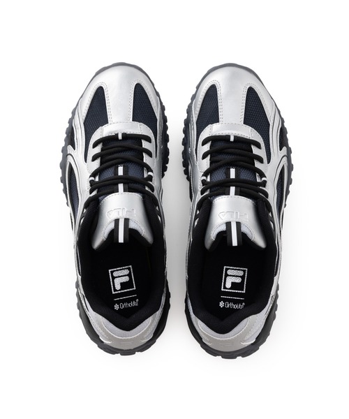 FILA（フィラ）の「FILA ECHAPPE MS GD / フィラエシャッペエムエスジーディー（スニーカー・レディース・ブラック×シルバー・25.0cm/25.5cm/26.0cm/23.0cm/23.5cm/24.0cm/24.5cm）」の2枚目の写真