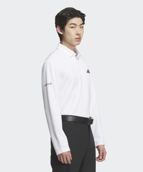 adidas(アディダス)の「モノグラム長袖ポロシャツ【adidas Golf/アディダスゴルフ】(ポロシャツ・メンズ・ホワイト・LARGE/MEDIUM/3XL/SMALL/X-LARGE/XX-LARGE)」の3枚目の写真