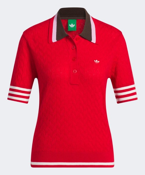 adidas(アディダス)の「オリジナルスゴルフ Originals ニット ポロ【adidas Golf/アディダスゴルフ】(ポロシャツ・レディース・レッド系その他・XX-LARGE/LARGE/MEDIUM/SMALL/X-LARGE/X-SMALL)」の6枚目の写真