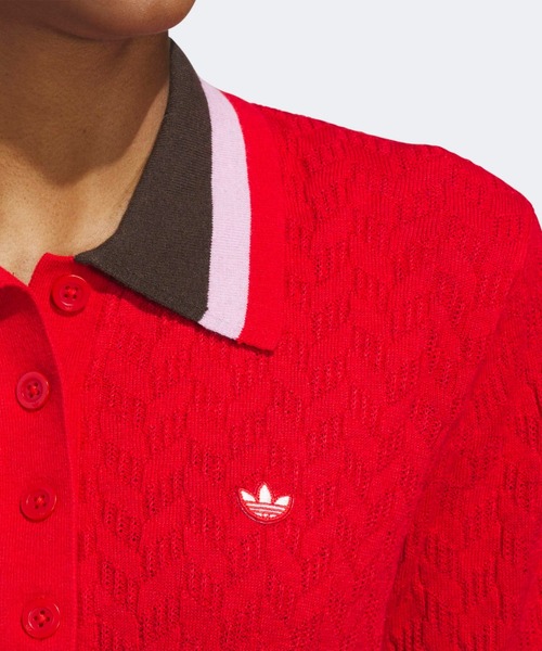 adidas(アディダス)の「オリジナルスゴルフ Originals ニット ポロ【adidas Golf/アディダスゴルフ】(ポロシャツ・レディース・レッド系その他・XX-LARGE/LARGE/MEDIUM/SMALL/X-LARGE/X-SMALL)」の4枚目の写真