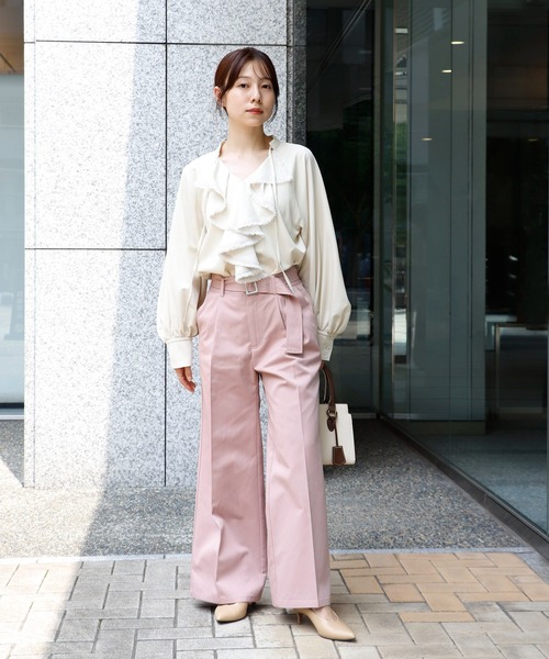 Sirin（シリン）の「ベルト付きチノワイドパンツ（チノパンツ・レディース・ブラウン/ベージュ/ピンク・S/XS）」の20枚目の写真