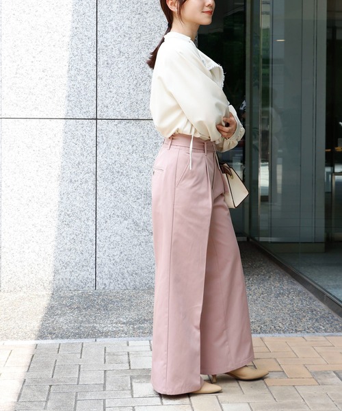 Sirin（シリン）の「ベルト付きチノワイドパンツ（チノパンツ・レディース・ブラウン/ベージュ/ピンク・S/XS）」の21枚目の写真