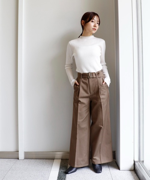 Sirin（シリン）の「ベルト付きチノワイドパンツ（チノパンツ・レディース・ブラウン/ベージュ/ピンク・S/XS）」の13枚目の写真