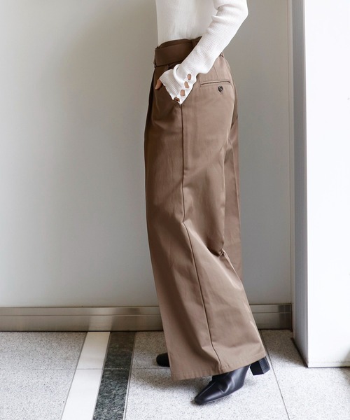 Sirin（シリン）の「ベルト付きチノワイドパンツ（チノパンツ・レディース・ブラウン/ベージュ/ピンク・S/XS）」の16枚目の写真