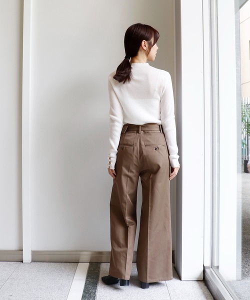 Sirin（シリン）の「ベルト付きチノワイドパンツ（チノパンツ・レディース・ブラウン/ベージュ/ピンク・S/XS）」の14枚目の写真