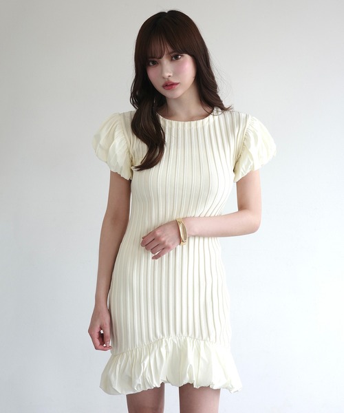 EIMY ISTOIRE（エイミーイストワール）の「LULU MINI DRESS（ワンピース・レディース・オフホワイト/ブラック/チャコールグレー・FREE）」の2枚目の写真